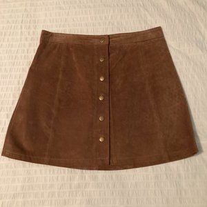 NWOT Brown Suede Skirt